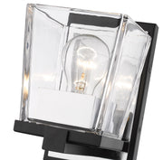 Bleeker Street 1 Light 5" Wall Sconce in Matte Black + Chrome