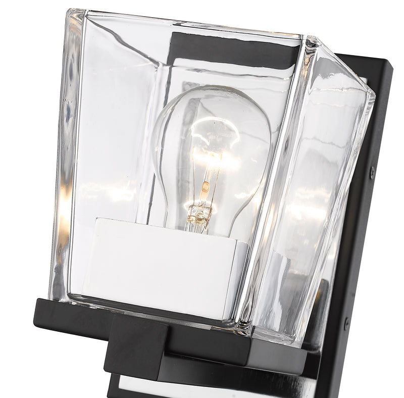Bleeker Street 1 Light 5" Wall Sconce in Matte Black + Chrome