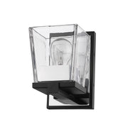 Bleeker Street 1 Light 5" Wall Sconce in Matte Black + Chrome