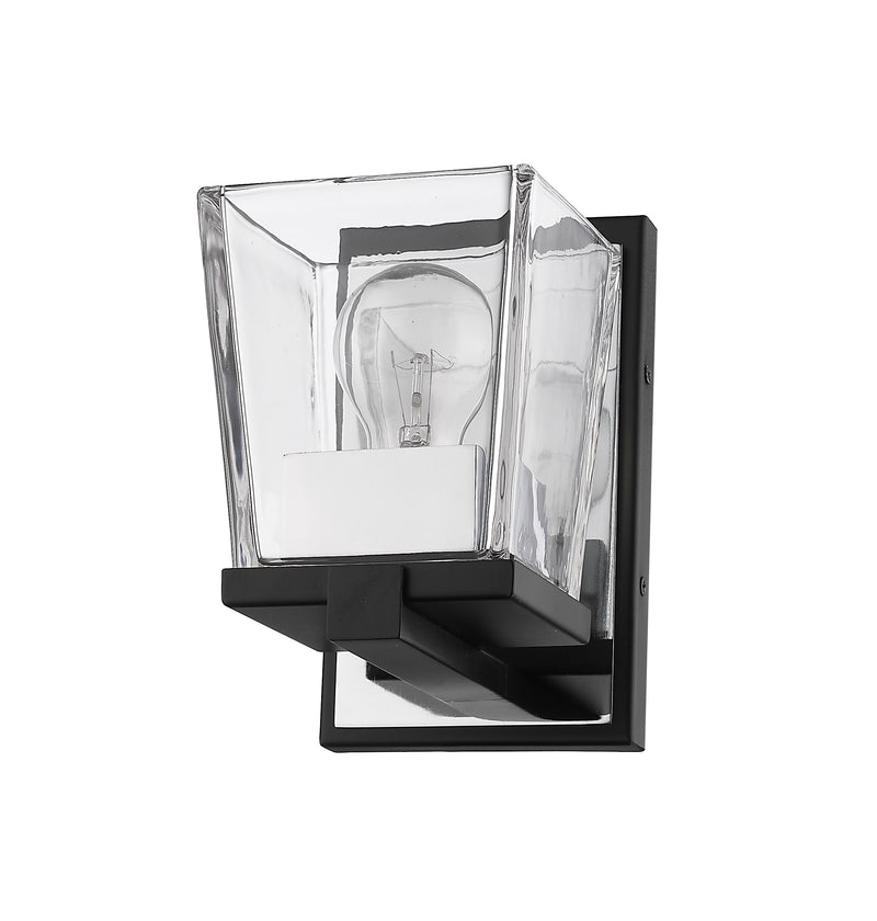 Bleeker Street 1 Light 5" Wall Sconce in Matte Black + Chrome
