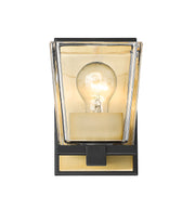 Bleeker Street 1 Light 5" Wall Sconce in Matte Black + Olde Brass