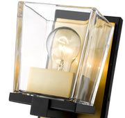 Bleeker Street 1 Light 5" Wall Sconce in Matte Black + Olde Brass