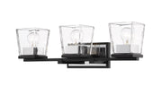 Bleeker Street 3 Light 25" Vanity in Matte Black + Chrome