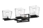 Bleeker Street 3 Light 25" Vanity in Matte Black + Chrome