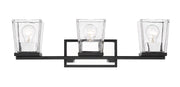 Bleeker Street 3 Light 25" Vanity in Matte Black + Chrome