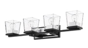Bleeker Street 4 Light 33" Vanity in Matte Black + Chrome