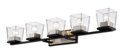 Bleeker Street 5 Light 42.5" Vanity in Matte Black + Brushed Nickel