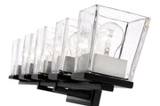 Bleeker Street 5 Light 42.5" Vanity in Matte Black + Brushed Nickel