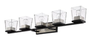 Bleeker Street 5 Light 42.5" Vanity in Matte Black + Brushed Nickel