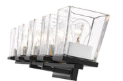 Bleeker Street 5 Light 42.5" Vanity in Matte Black + Chrome
