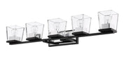Bleeker Street 5 Light 42.5" Vanity in Matte Black + Chrome