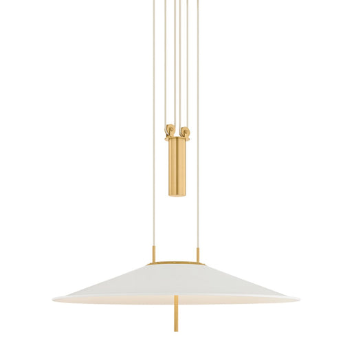 Emmons Pendant in Aged Brass / Soft White