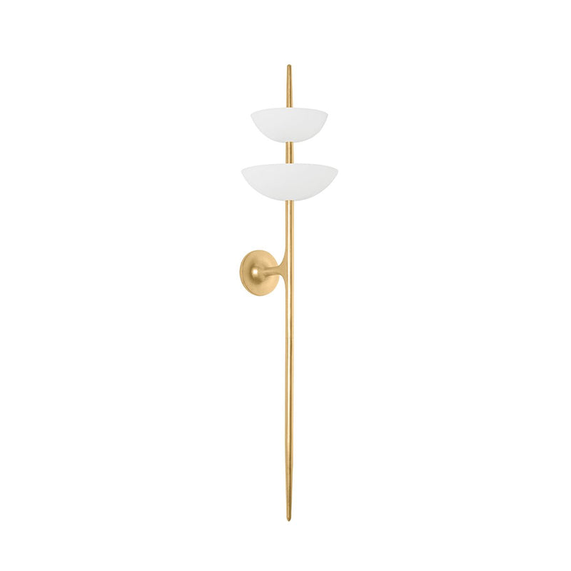 Evander 2-Light Wall Sconce in Vintage Gold Leaf / Gesso White