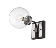Parsons 1 Light 6" Wall Sconce in Matte Black + Brushed Nickel
