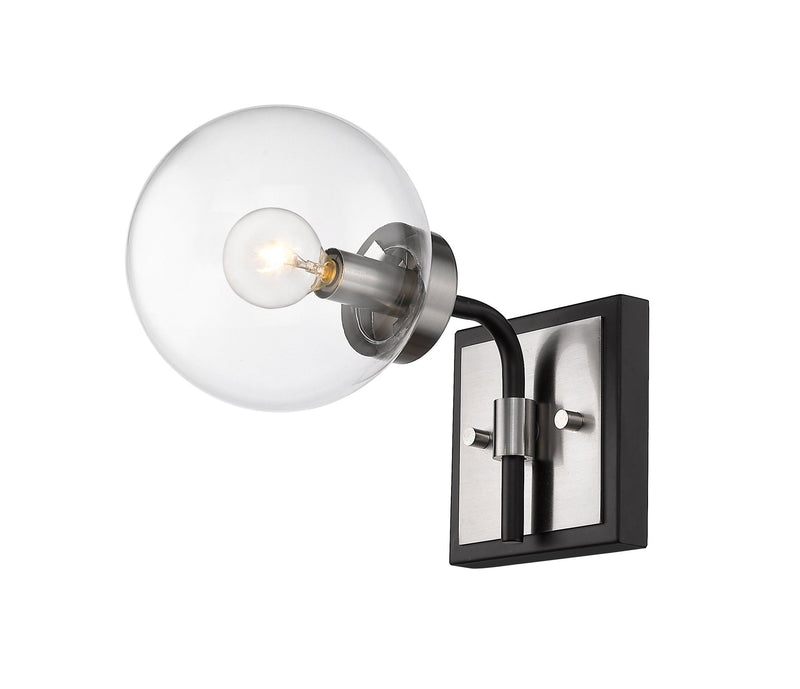 Parsons 1 Light 6" Wall Sconce in Matte Black + Brushed Nickel