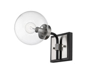Parsons 1 Light 6" Wall Sconce in Matte Black + Brushed Nickel