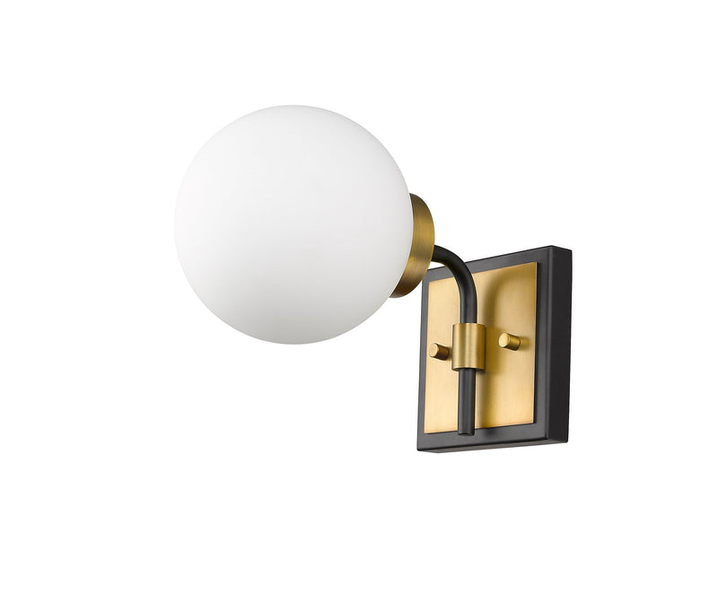 Parsons 1 Light 6" Wall Sconce in Matte Black + Olde Brass