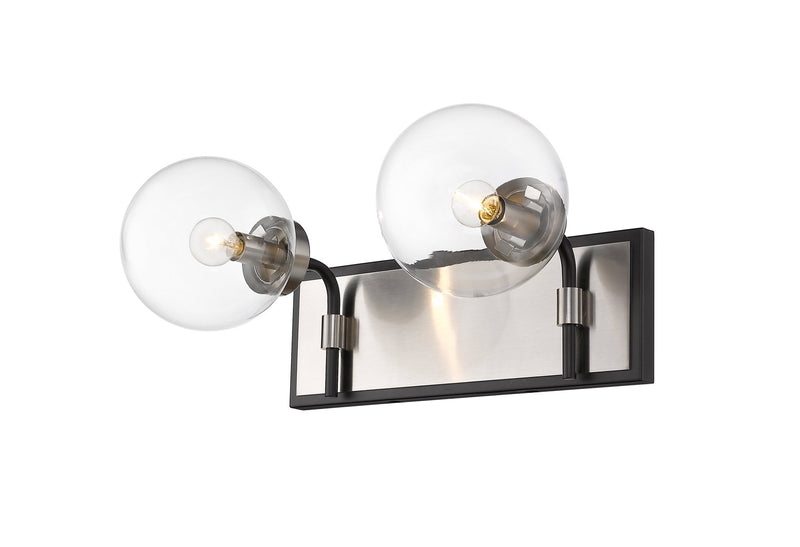 Parsons 2 Light 16" Vanity in Matte Black + Brushed Nickel