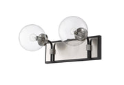 Parsons 2 Light 16" Vanity in Matte Black + Brushed Nickel
