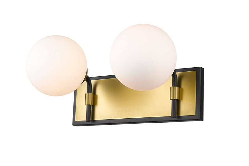 Parsons 2 Light 16" Vanity in Matte Black + Olde Brass