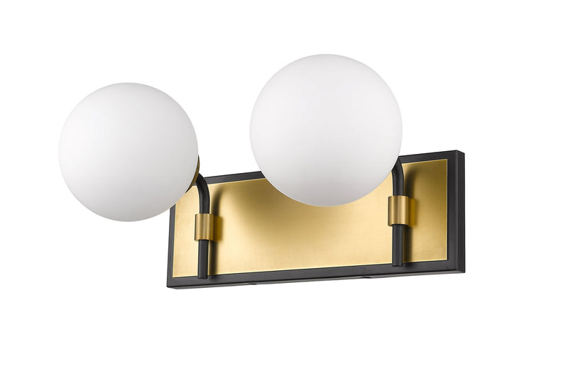 Parsons 2 Light 16" Vanity in Matte Black + Olde Brass