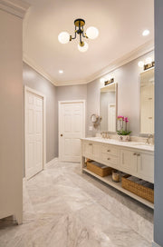 Parsons 2 Light 16" Vanity in Matte Black + Olde Brass in a room setting