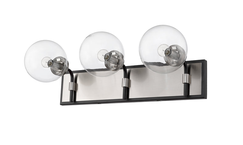 Parsons 3 Light 24" Vanity in Matte Black + Brushed Nickel