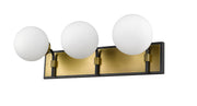 Parsons 3 Light 24" Vanity in Matte Black + Olde Brass