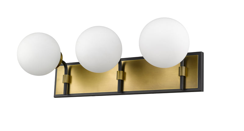 Parsons 3 Light 24" Vanity in Matte Black + Olde Brass