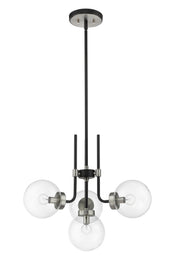 Parsons 4 Light 22" Chandelier in Matte Black + Brushed Nickel