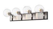 Parsons 4 Light 33.25" Vanity in Matte Black + Brushed Nickel