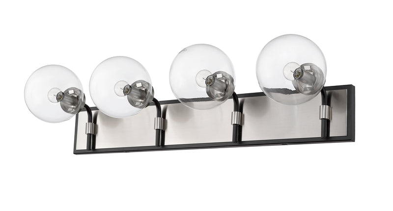 Parsons 4 Light 33.25" Vanity in Matte Black + Brushed Nickel