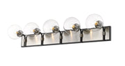 Parsons 5 Light 42.25" Vanity in Matte Black + Brushed Nickel