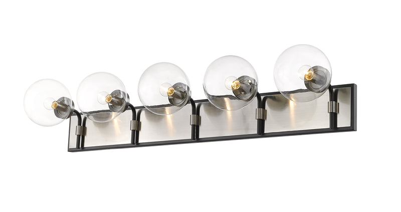 Parsons 5 Light 42.25" Vanity in Matte Black + Brushed Nickel