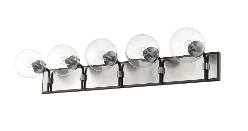 Parsons 5 Light 42.25" Vanity in Matte Black + Brushed Nickel