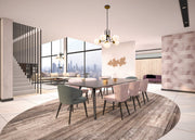 Parsons 6 Light 27" Chandelier in Matte Black + Olde Brass in a room setting