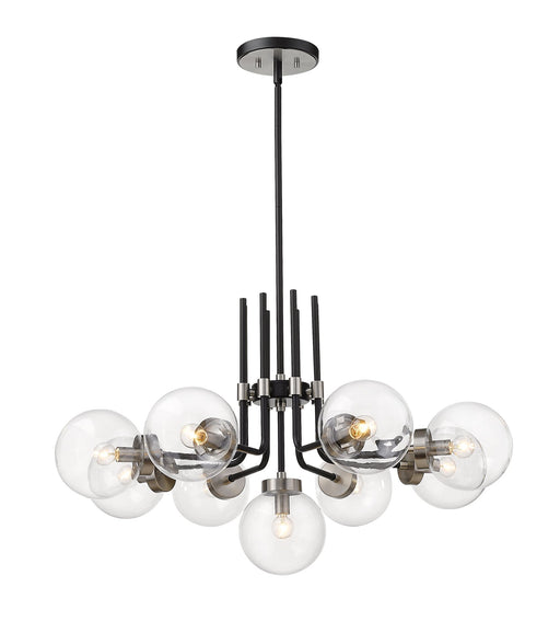 Parsons 9 Light 32" Chandelier in Matte Black + Brushed Nickel