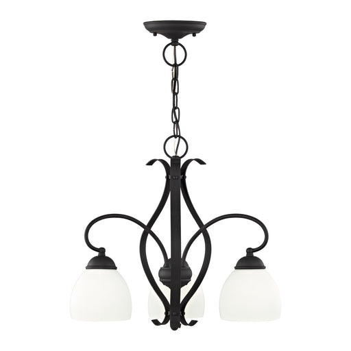 Brookside 3-Light Convertible Chandelier / Semi-Flush Mount in Black