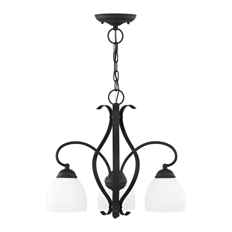 Brookside 3-Light Convertible Chandelier / Semi-Flush Mount in Black