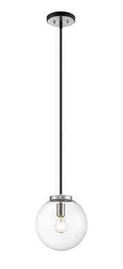Parsons 1 Light 10" Pendant in Matte Black + Brushed Nickel