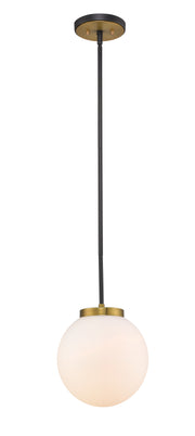 Parsons 1 Light 10" Pendant in Matte Black + Olde Brass