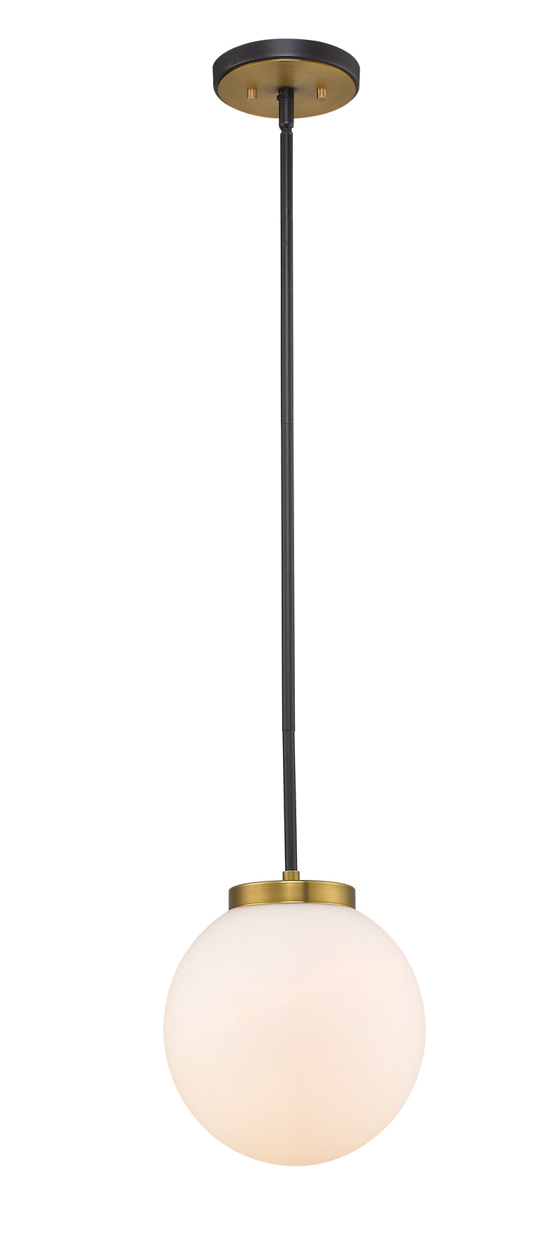 Parsons 1 Light 10" Pendant in Matte Black + Olde Brass
