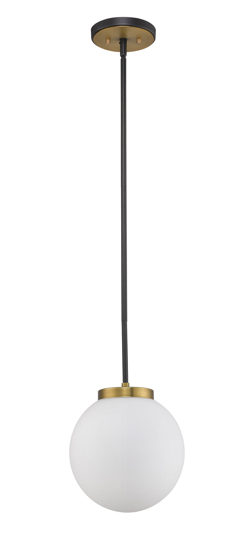 Parsons 1 Light 10" Pendant in Matte Black + Olde Brass