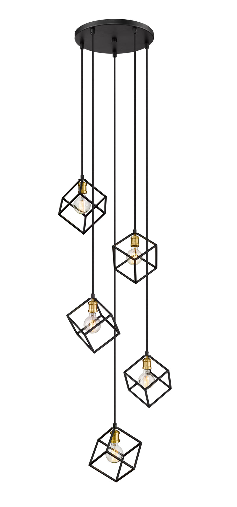 Vertical 5 Light 20.5" Pendant in Bronze + Olde Brass