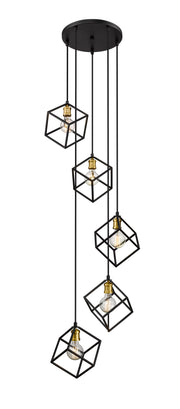 Vertical 5 Light 20.5" Pendant in Bronze + Olde Brass