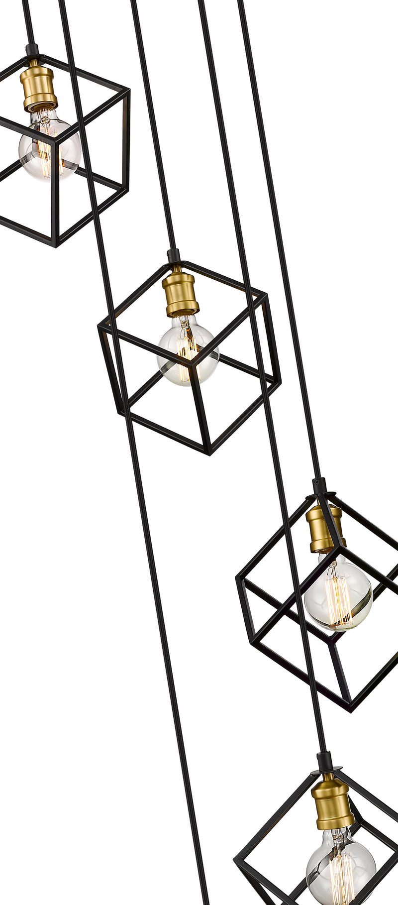 Vertical 5 Light 20.5" Pendant in Bronze + Olde Brass