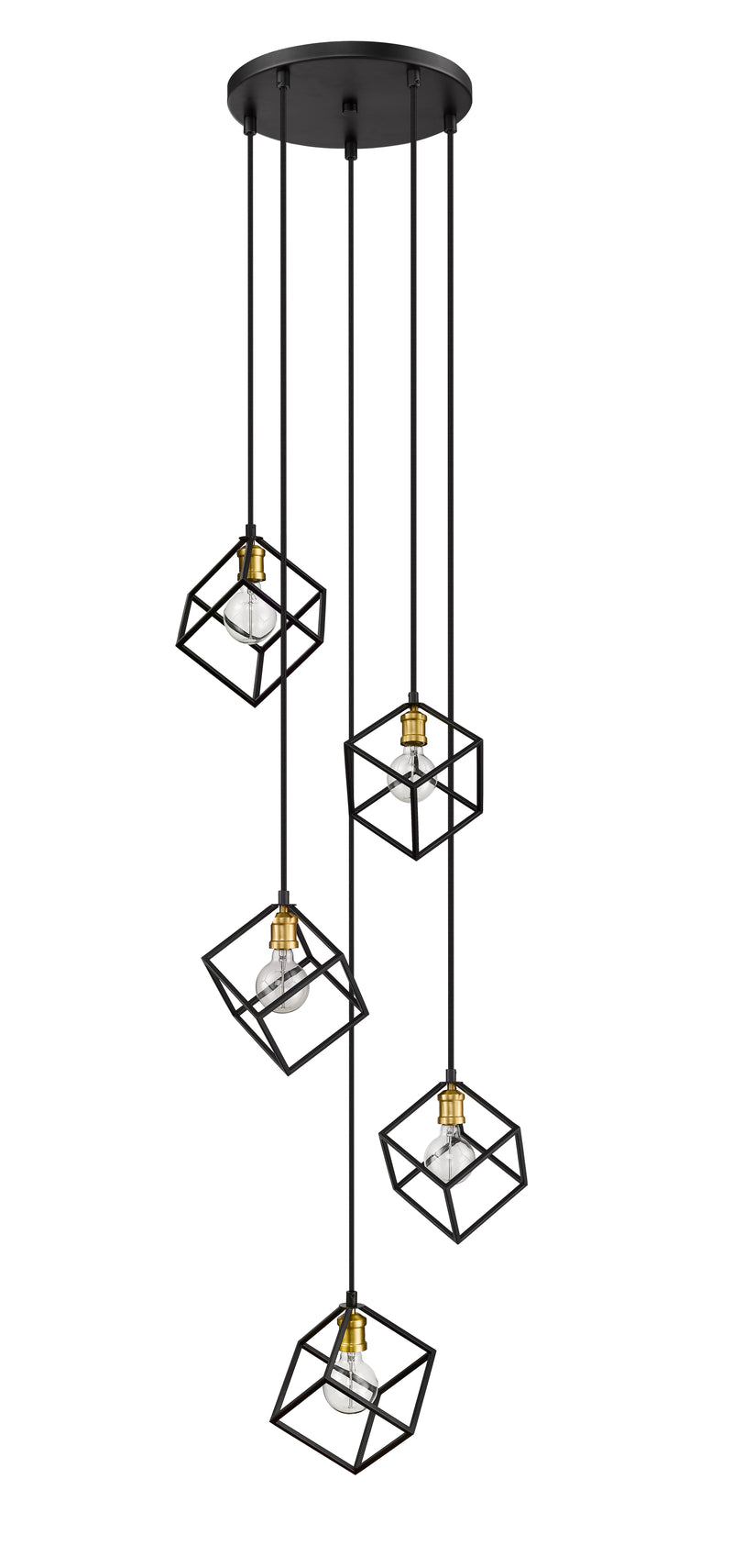 Vertical 5 Light 20.5" Pendant in Bronze + Olde Brass