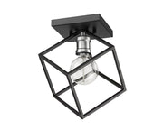 Vertical 1 Light 10" Flush Mount in Matte Black + Brushed Nickel