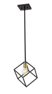 Vertical 1 Light 11.25" Pendant in Bronze + Olde Brass