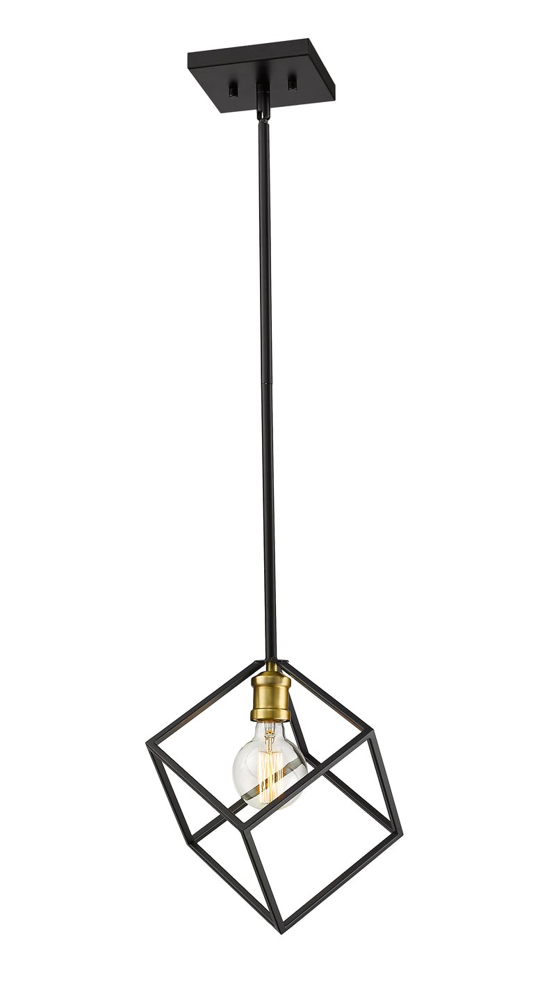 Vertical 1 Light 11.25" Pendant in Bronze + Olde Brass